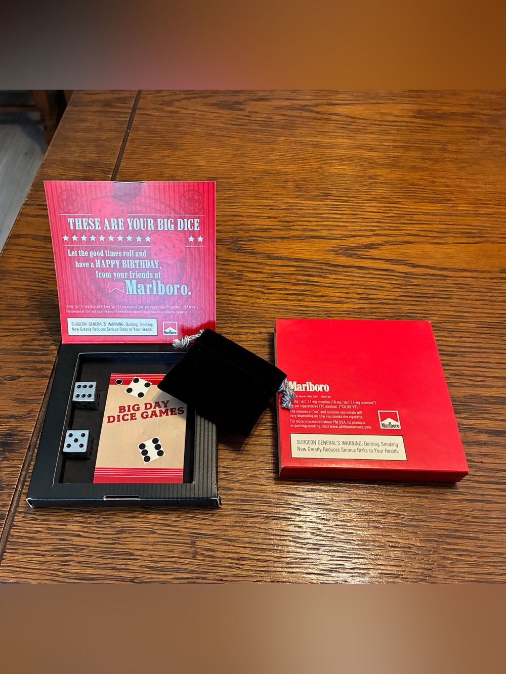 Marlboro Big Day Dice Game Set - Red and Black Accents
